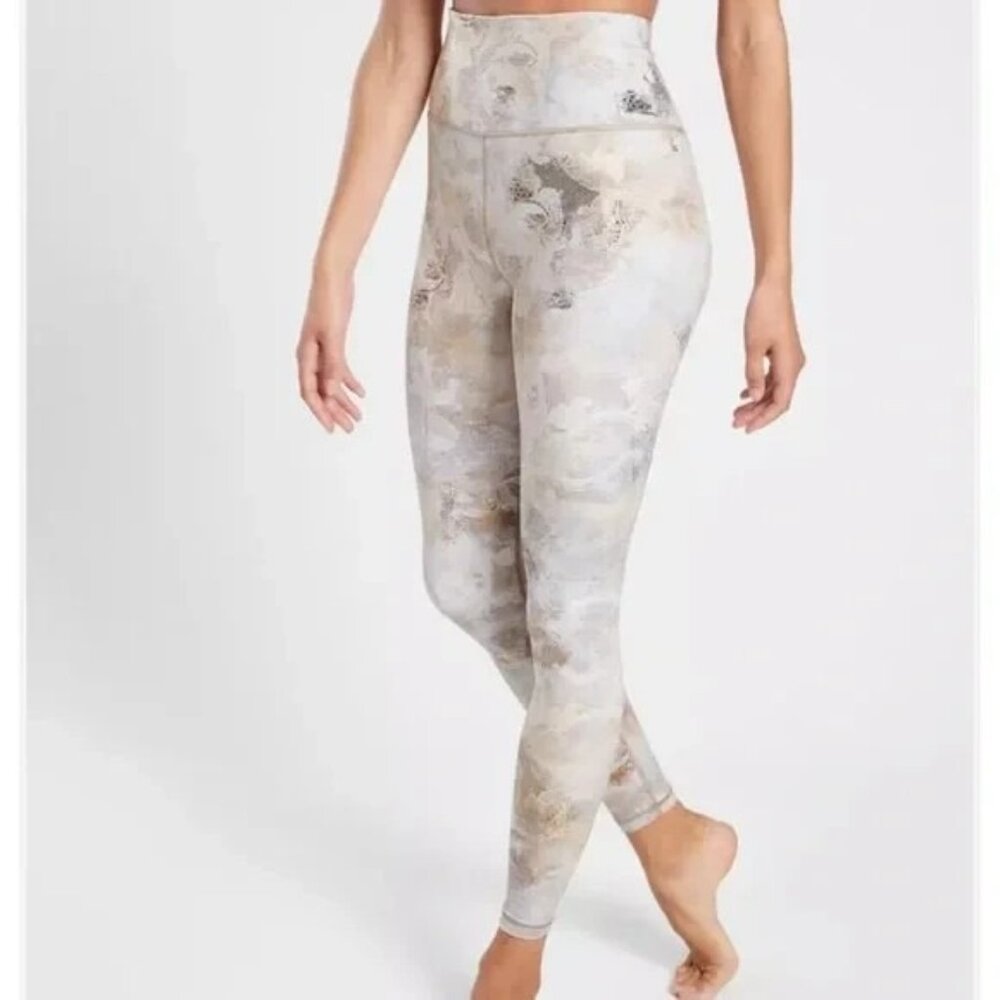 Athleta High-Rise Cloud Print Leggings in Neutral Tones